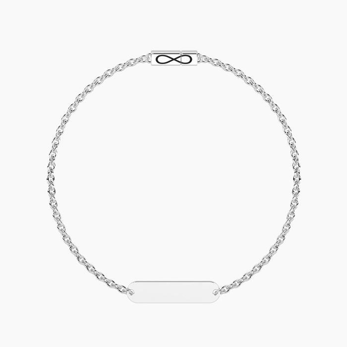 Bracciale infinity con targhetta Tag