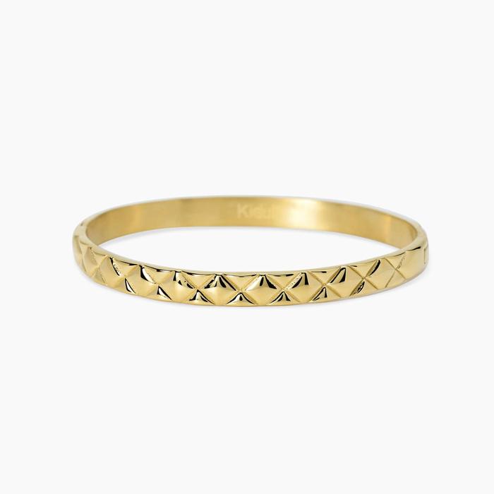 Bracciale bangle matelassé in dorato Style 75