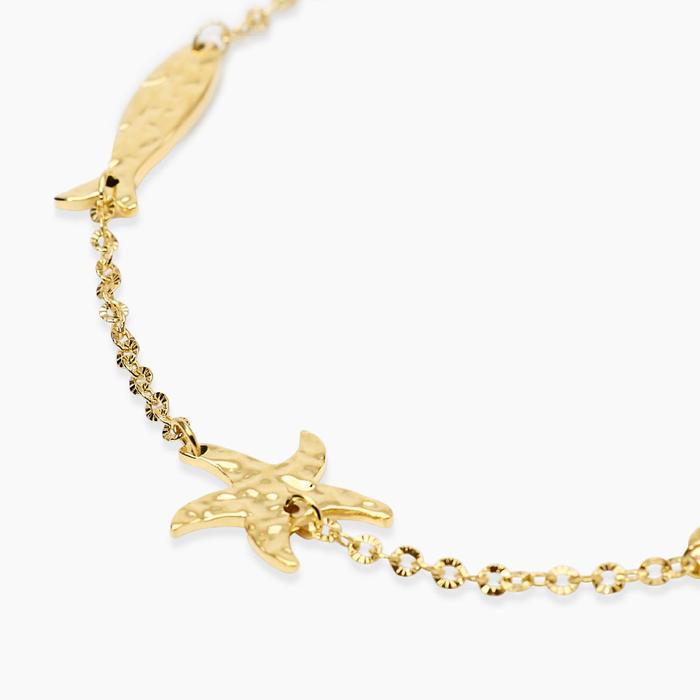 Bracciale dorato con elementi marini Style 68