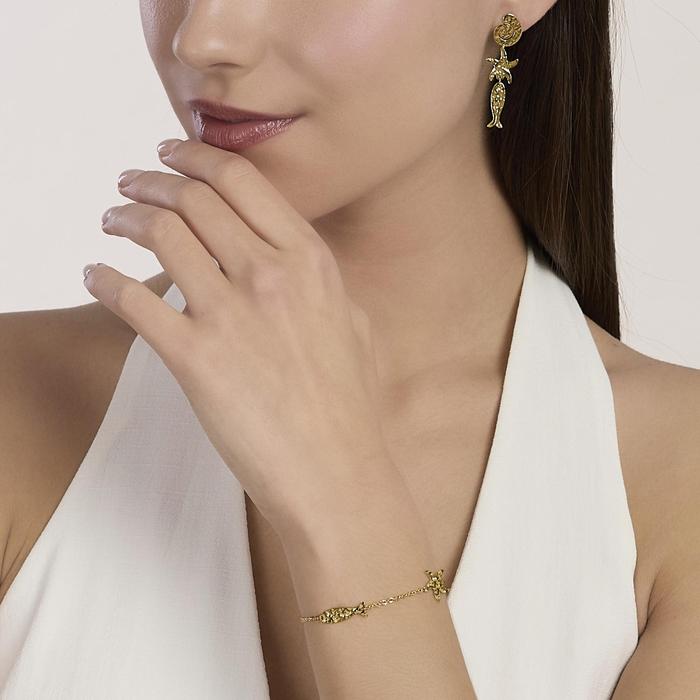 Bracciale dorato con elementi marini Style 68