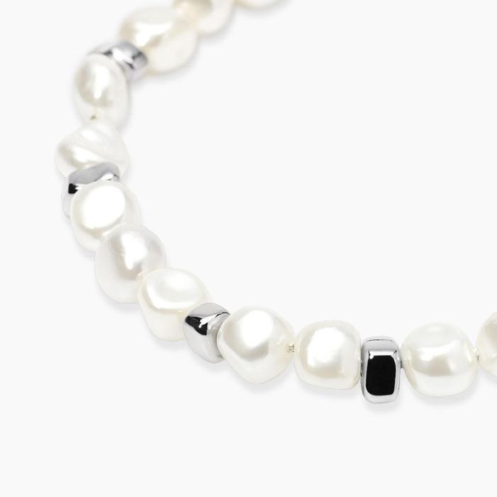 Bracciale in acciaio e perle conchiglia Style 70