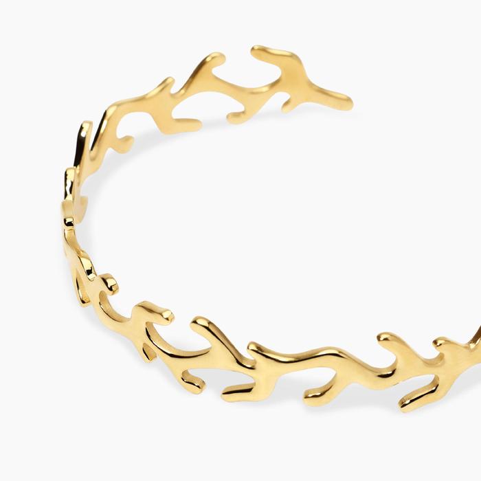 Bracciale cuff in acciaio dorato Style 69