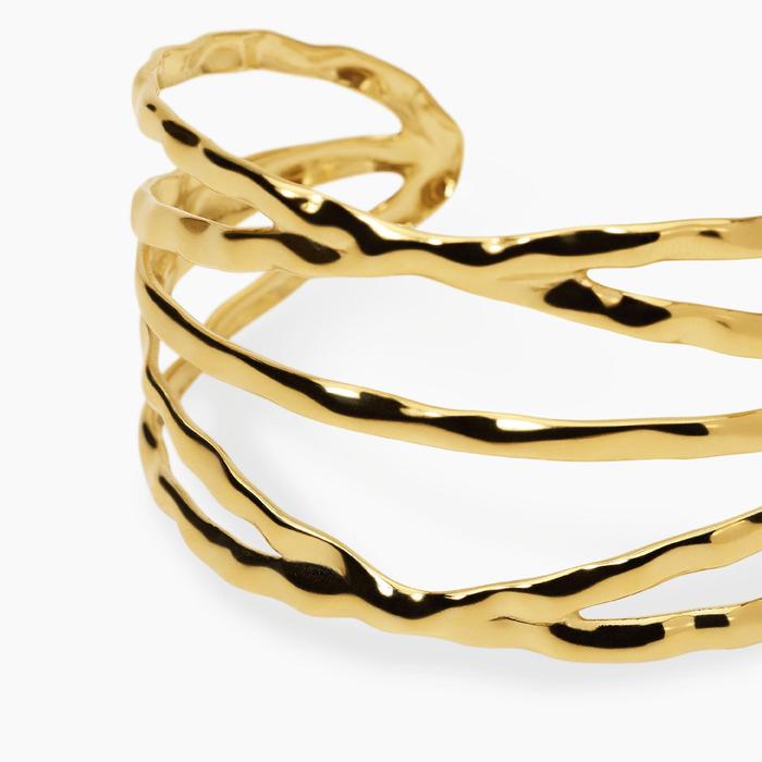 Bracciale cuff in acciaio dorato Style 73