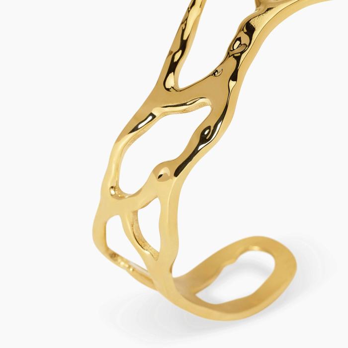 Bracciale cuff in acciaio dorato Style 73