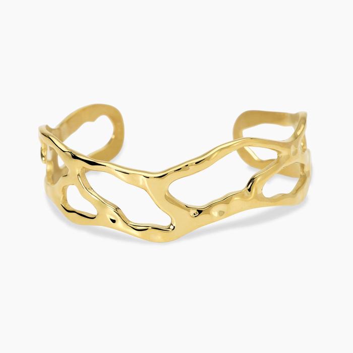 Bracciale cuff in acciaio dorato Style 73