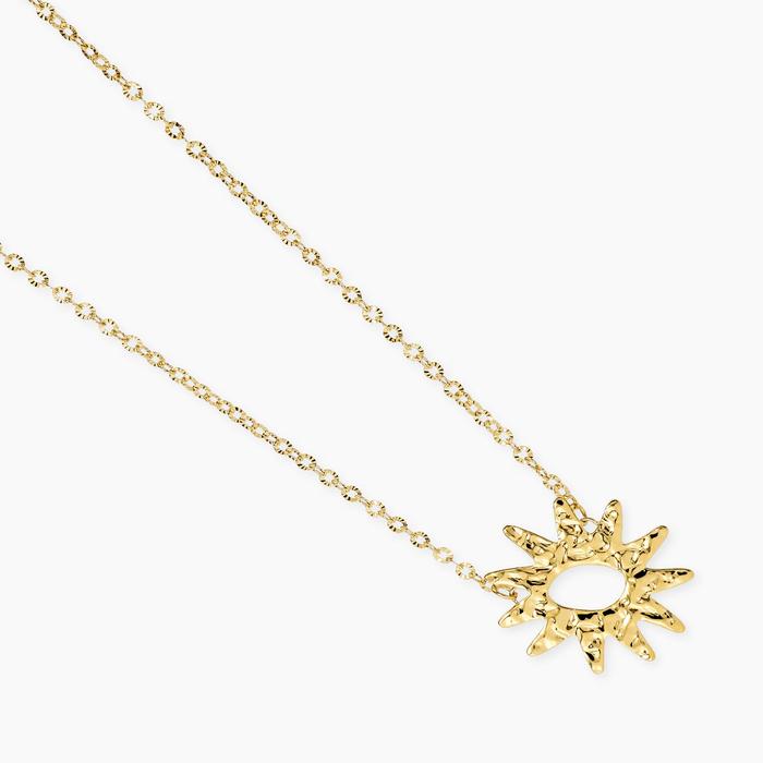 Girocollo con sole in acciaio dorato Style 68