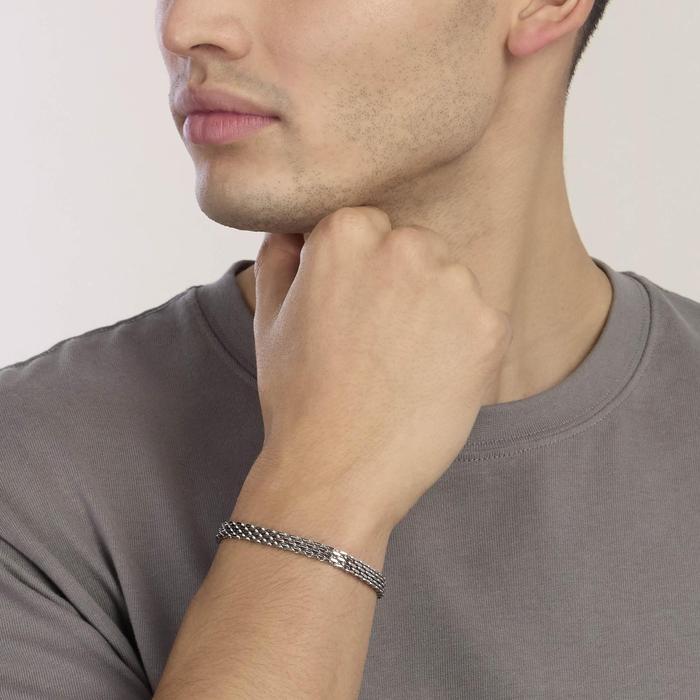 Bracciale in acciaio con maglia milano Style 43
