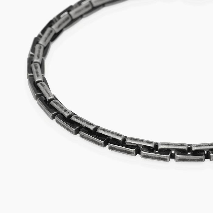 Bracciale nero in acciaio con catena cardano Style 06