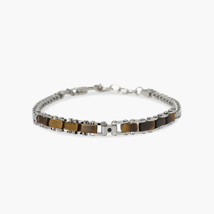 Bracciale con catena franco con occhio di tigre Style 44