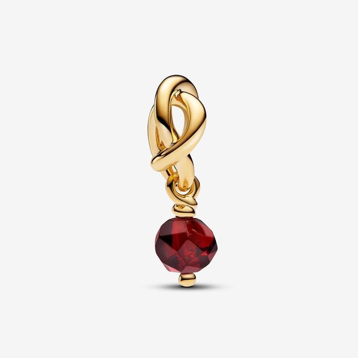 Charm Pendente Cerchio Eterno Rosso Scuro Gennaio
