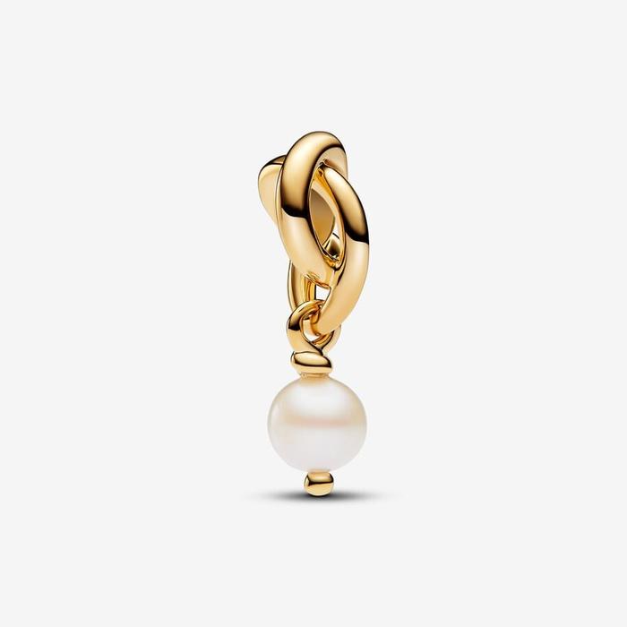 Charm Pendente Cerchio Eterno Bianco Perla d’Acqua Dolce Coltivata Giugno