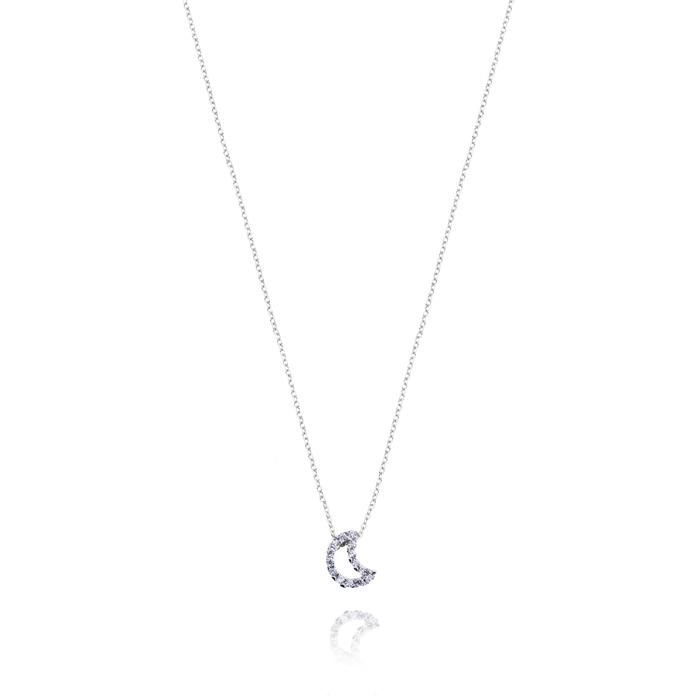 Collana Luna d'Oro Vero e Zirconi
