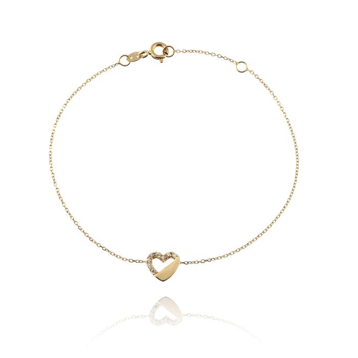 Bracciale Cuore d'Oro Vero e Zirconi