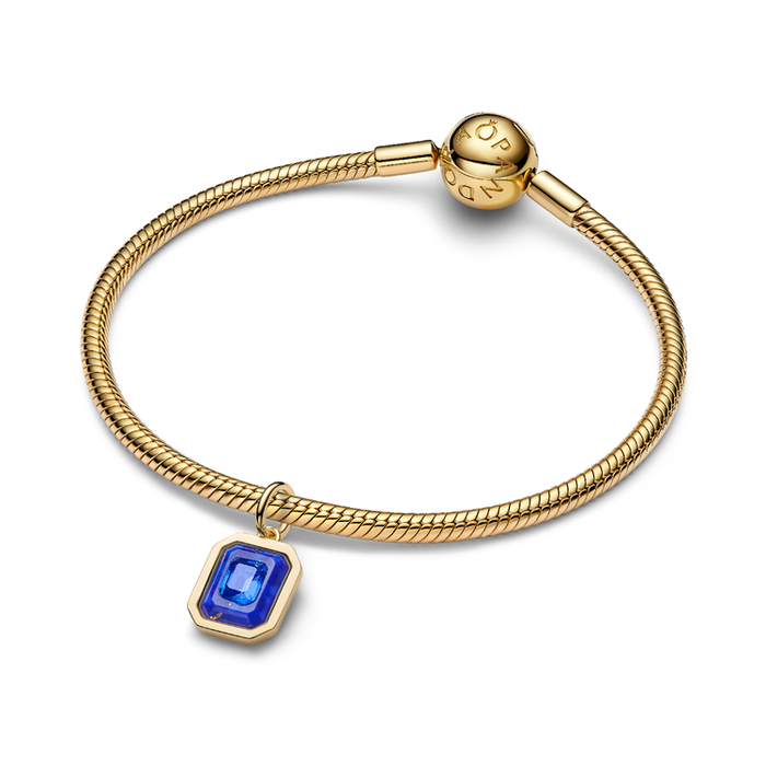 Charm Pendente Pietra Esagonale Blu