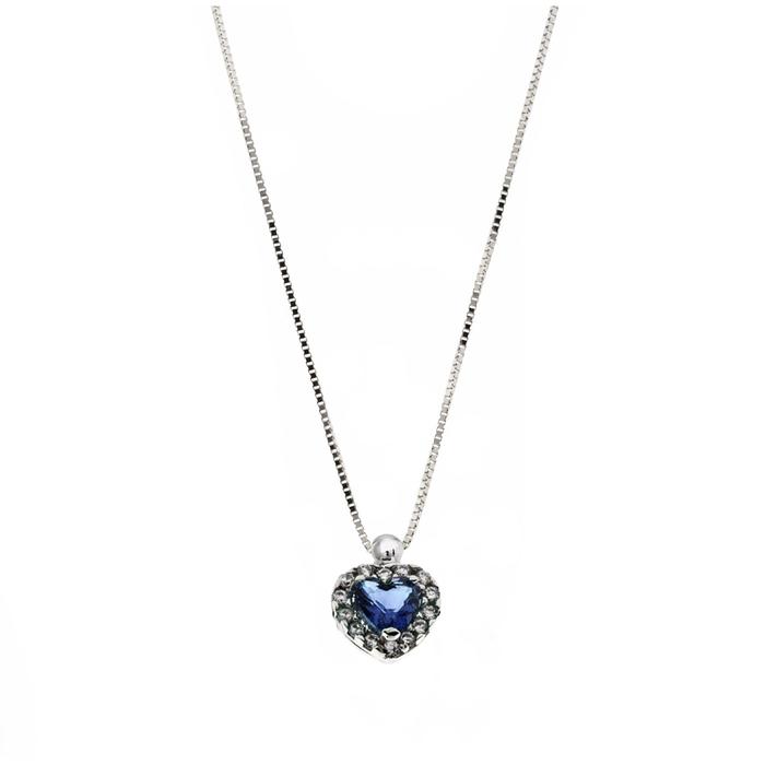 Collana Zircone Zaffiro d'Oro Vero
