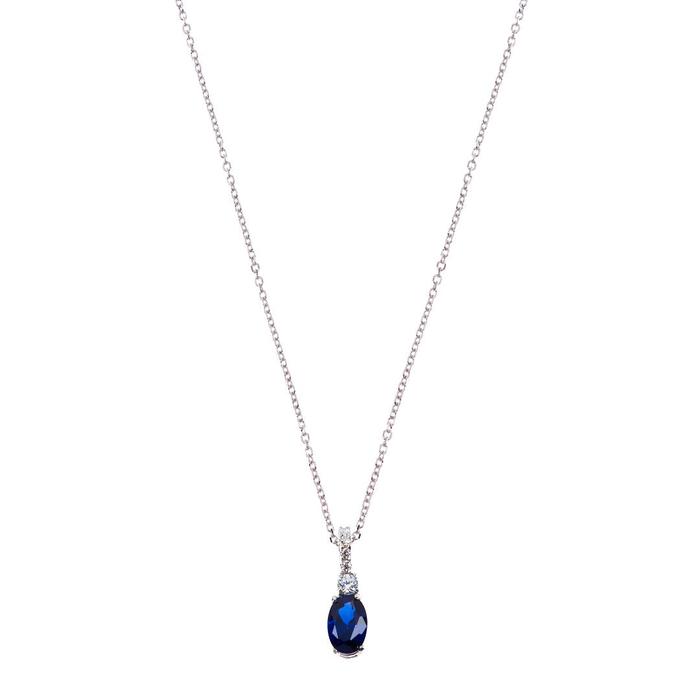 Collana Zircone Zaffiro d'Oro Vero