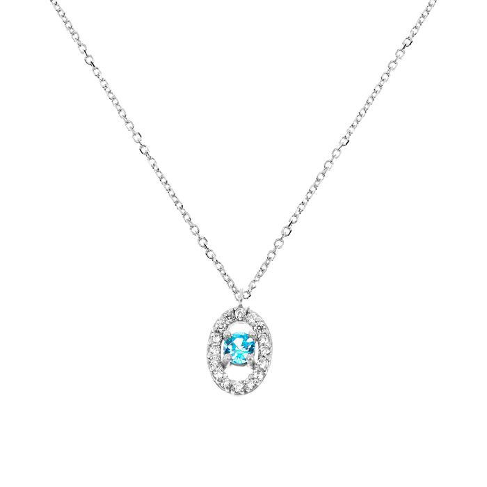 Collana Zircone Acquamarina d'Oro Vero