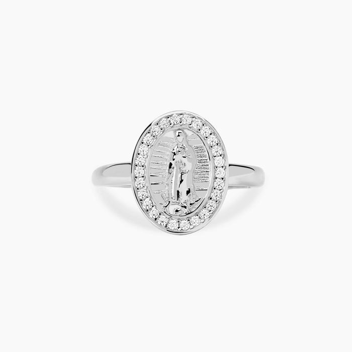 Anello regolabile in argento con Madonnina LADY MADONNA