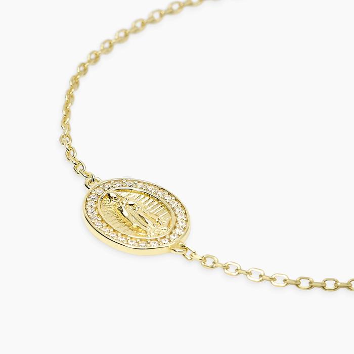 Bracciale in argento dorato con Madonnina LADY MADONNA