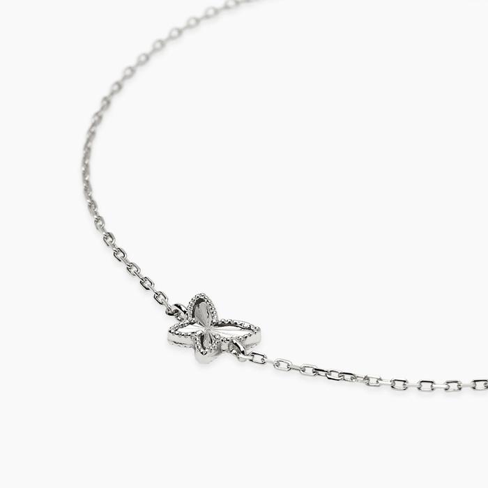 Bracciale in argento con catena forzatina e farfalla VOILÀ