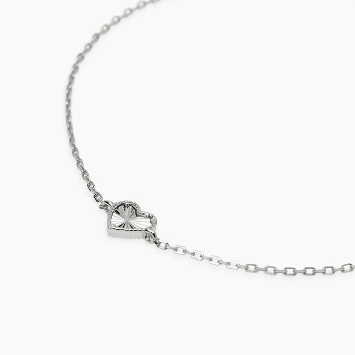 Bracciale in argento con catena forzatina e cuore VOILÀ