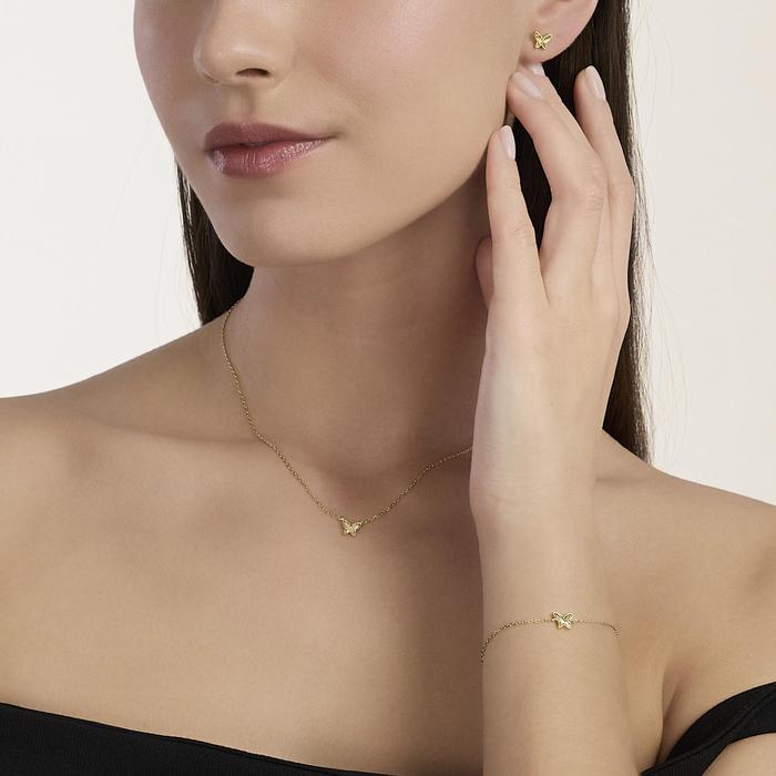Bracciale in argento dorato con farfalla VOILÀ