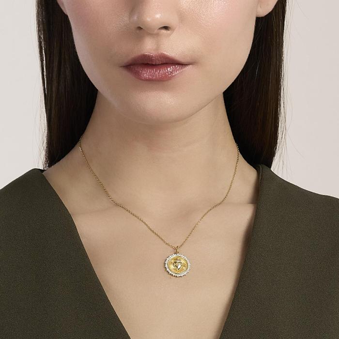 Girocollo in argento dorato con ciondolo Sacro Cuore DIVINO