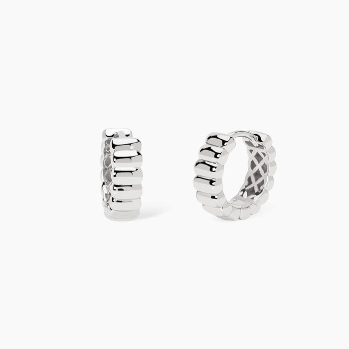 Orecchini a cerchio in argento rodiato JANE