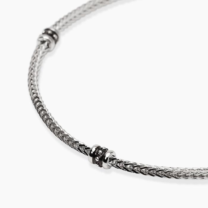 Bracciale in argento con catena foxtail da uomo STREET LIFE
