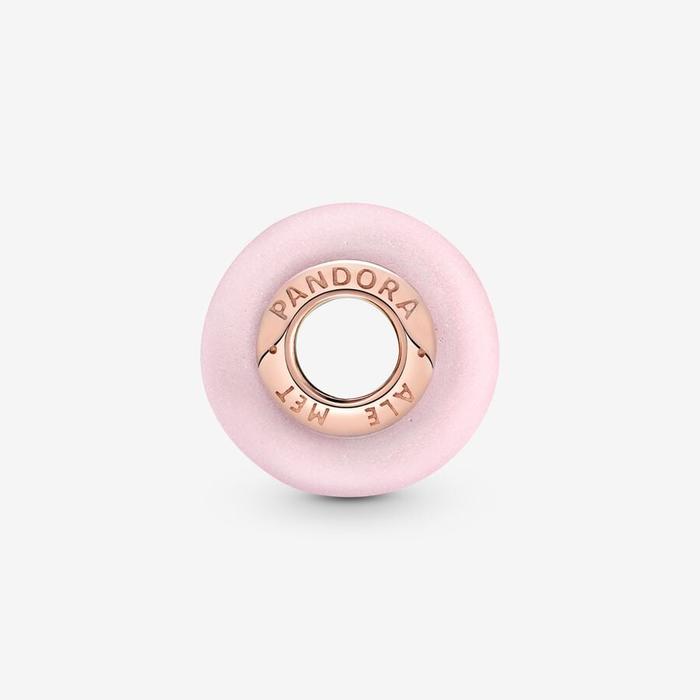 Charm in Vetro di Murano Rosa Opaco