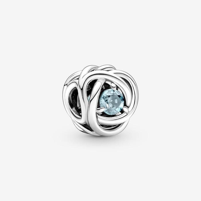 Charm Cerchio Eterno Azzurro Marzo