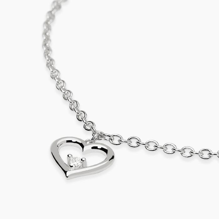 Bracciale con cuore e diamante lab-grown 0,06 carati MY DIAMOND