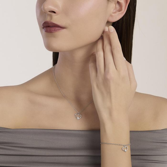 Bracciale con cuore e diamante lab-grown 0,06 carati MY DIAMOND