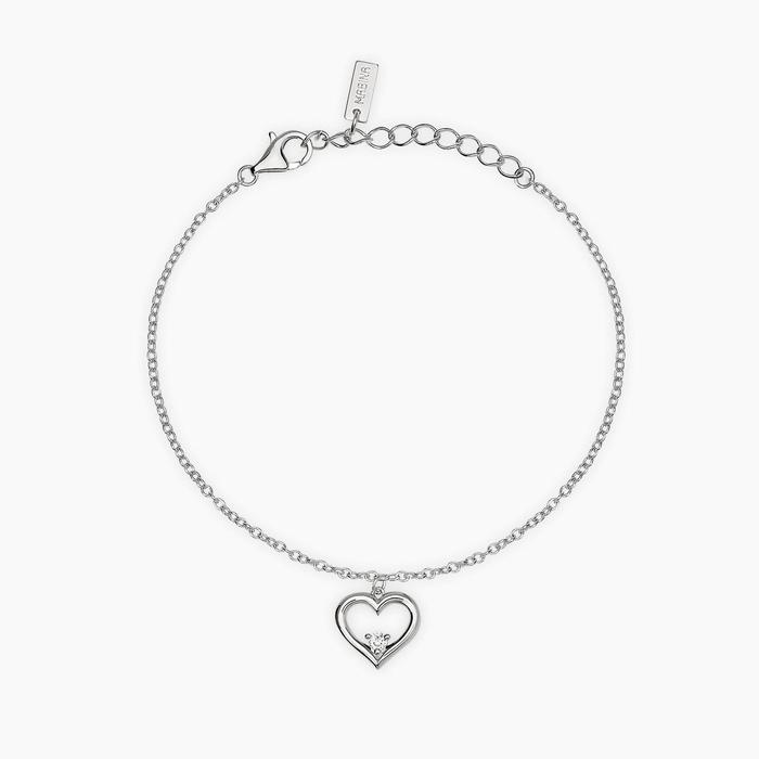 Bracciale con cuore e diamante lab-grown 0,06 carati MY DIAMOND