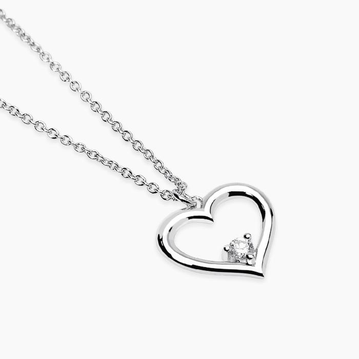 Girocollo con cuore e diamante lab-grown 0,075 carati MY DIAMOND