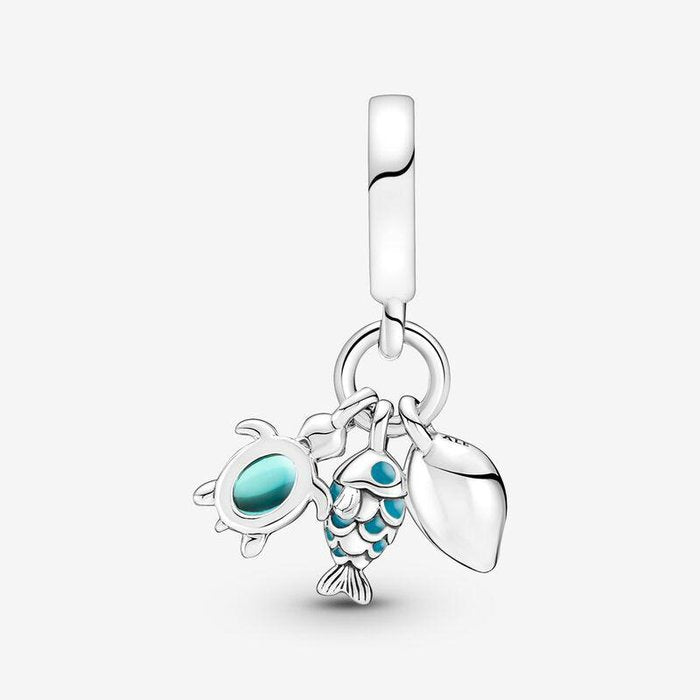 Charm Pendente Pesciolino, Tartaruga Marina e Conchiglia