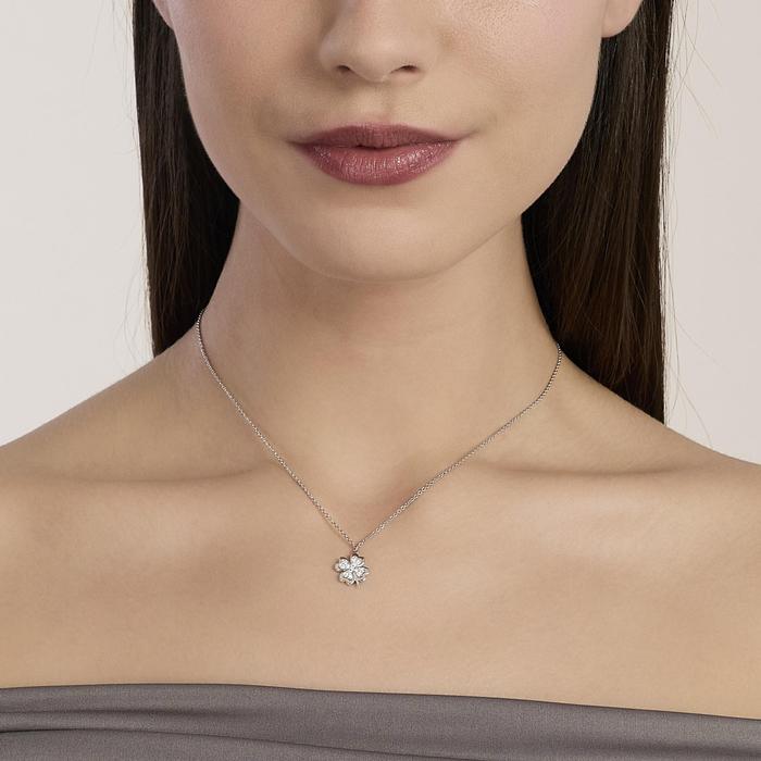 Girocollo con quadrifoglio in diamanti lab-grown 0,009 carati MY DIAMOND