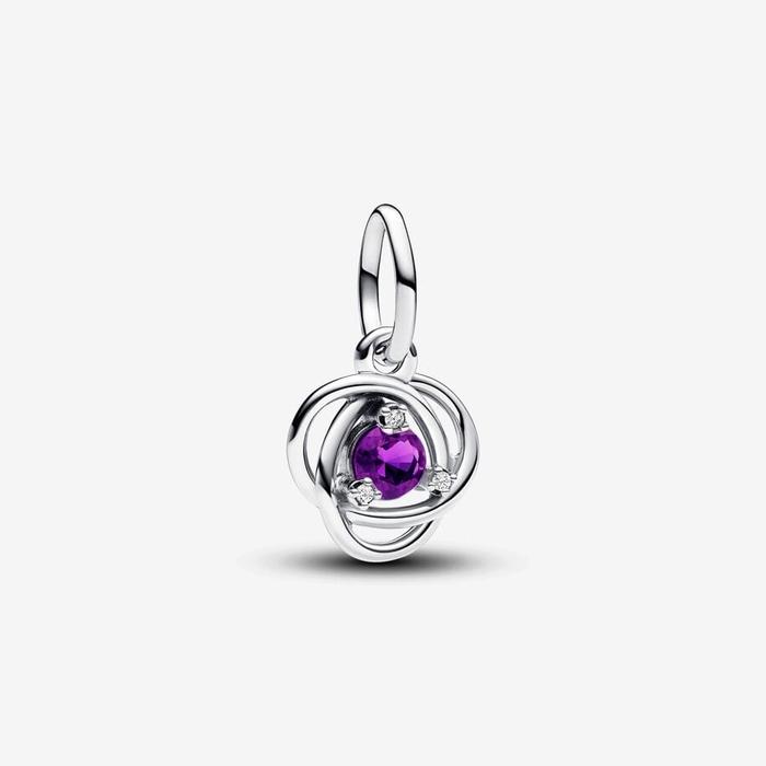 Charm Pendente Cerchio Eterno Viola Febbraio