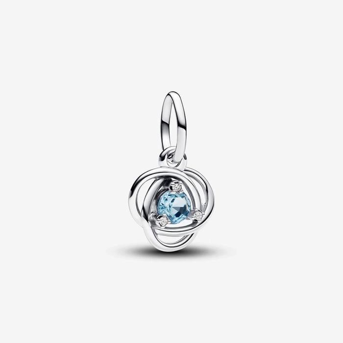 Charm Pendente Cerchio Eterno Azzurro Marzo