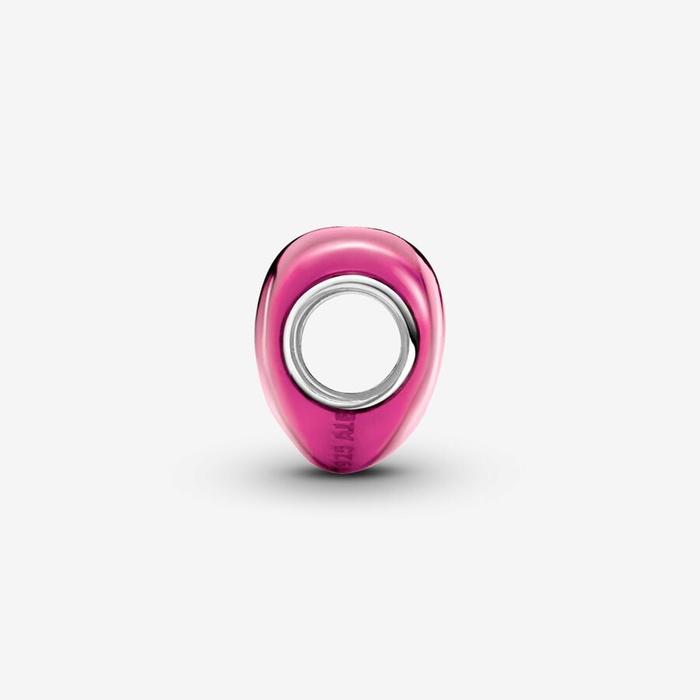 Charm Cuore Metallico Rosa