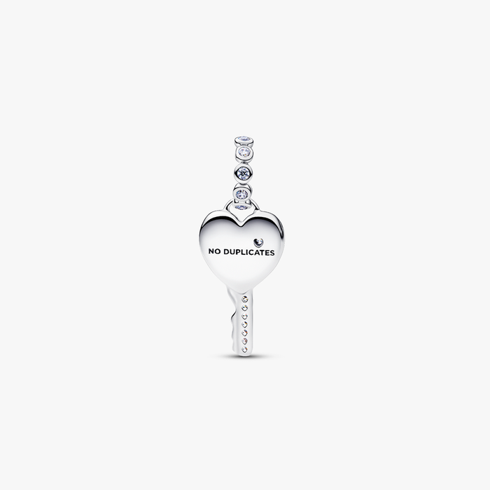 Charm Pendente Chiave a Cuore Opale Rosa