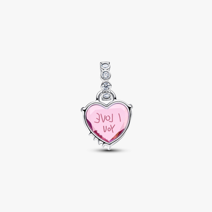 Charm Pendente Cuore Rosa Ti Voglio Bene Mamma