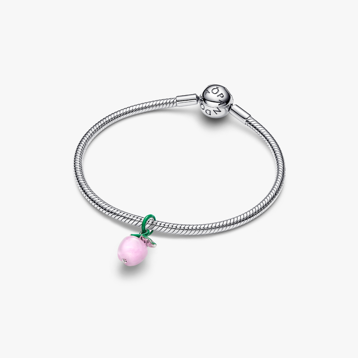 Charm Pendente Mela Rosa Vetro di Murano