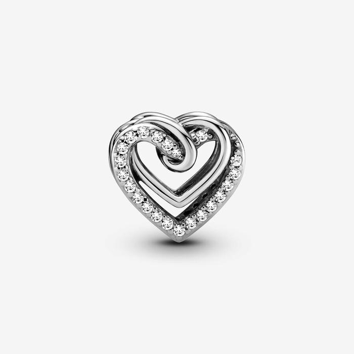 Charm Cuori Intrecciati con Pietre