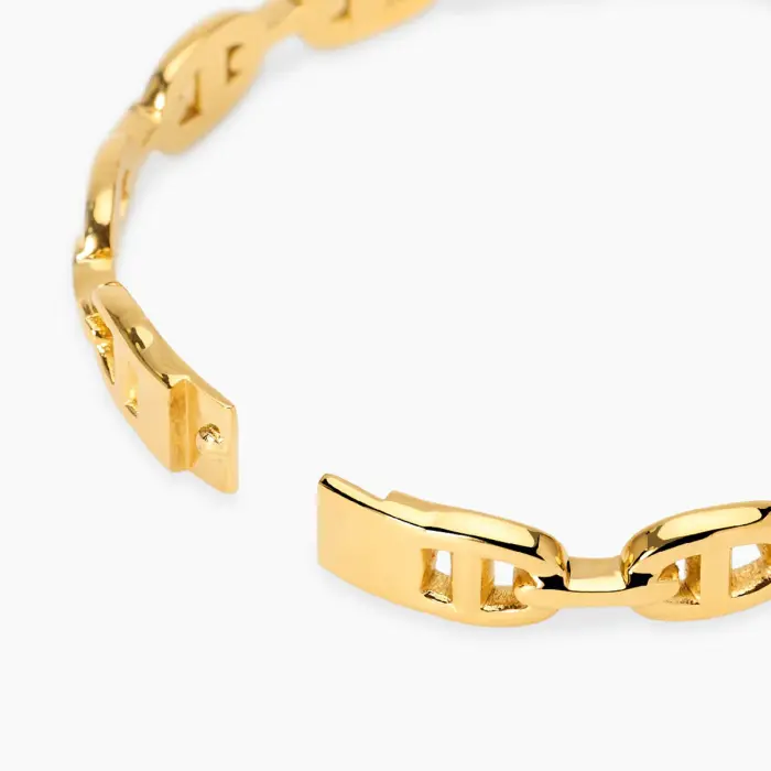 Bracciale bangle dorato con elementi staffa STYLE 84