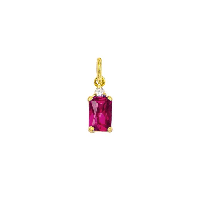 Charm Rubino in Oro e Zirconi