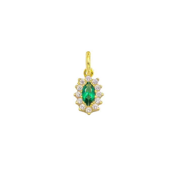 Charm Smeraldo in Oro e Zirconi
