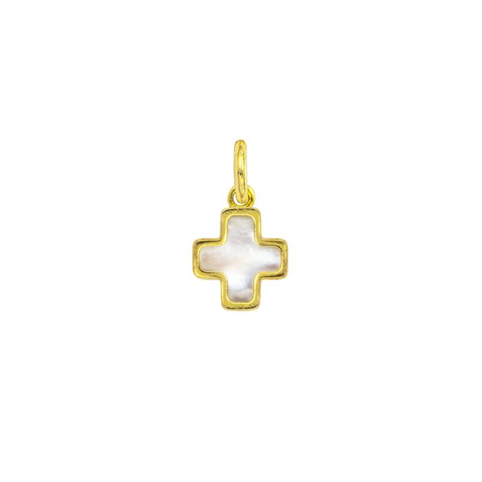 Charm Croce in Oro e Madreperla
