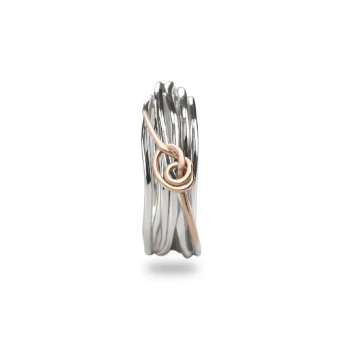 Filodellavita Classic 7 fili in Argento e Nodino Filodamore in Oro Rosa 9kt