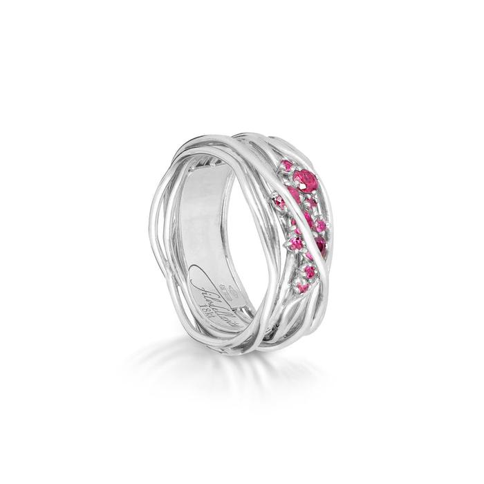 Filodellavita Ten 10 fili in Oro Rosa/Bianco 18kt e Rubini